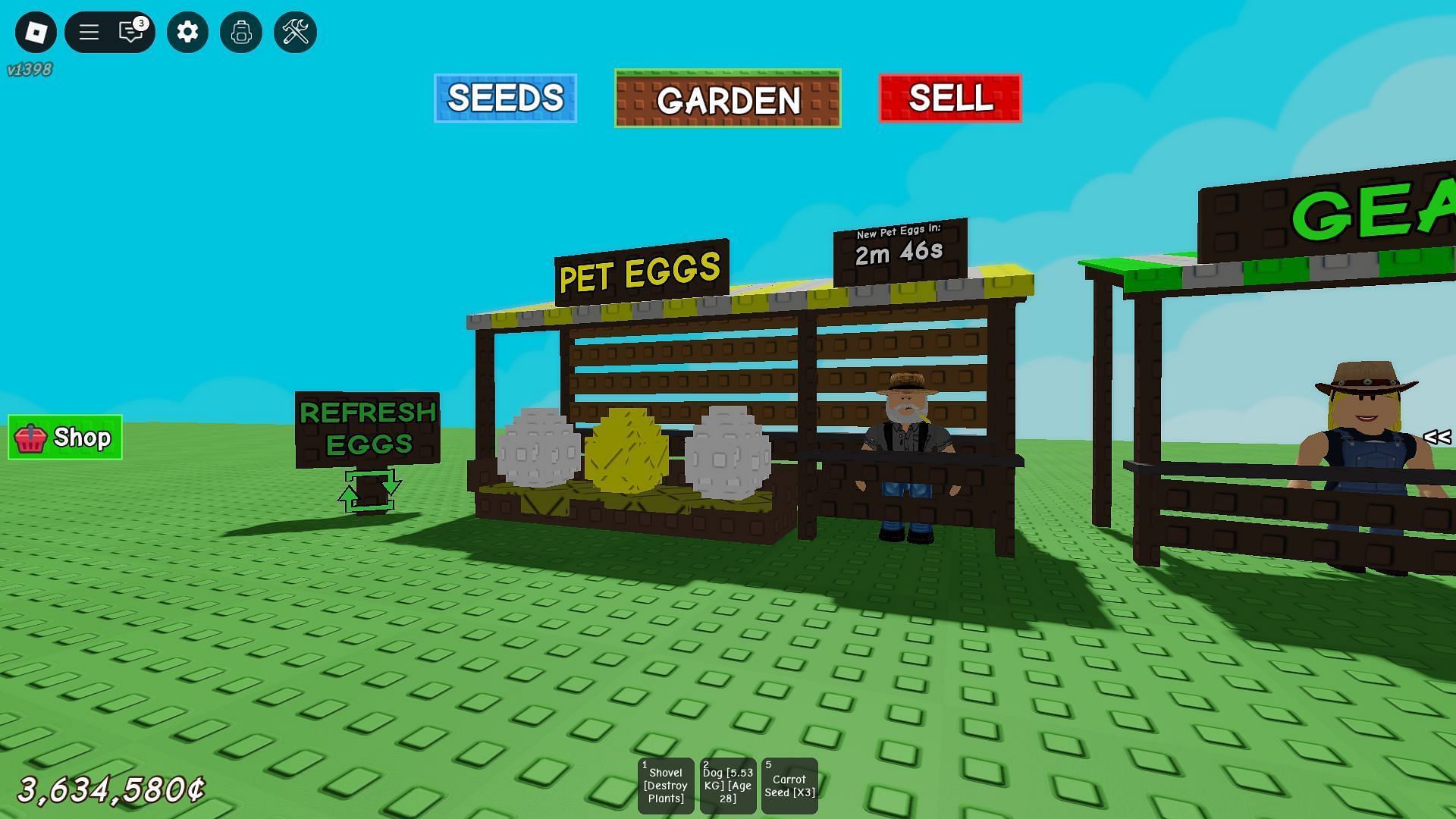 The Pet Eggs station (Image via Roblox)